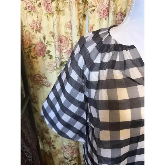 NWT! Madewell Black and White Bubble Sleeve Women's Top Size 4 - Picture 4 of 8